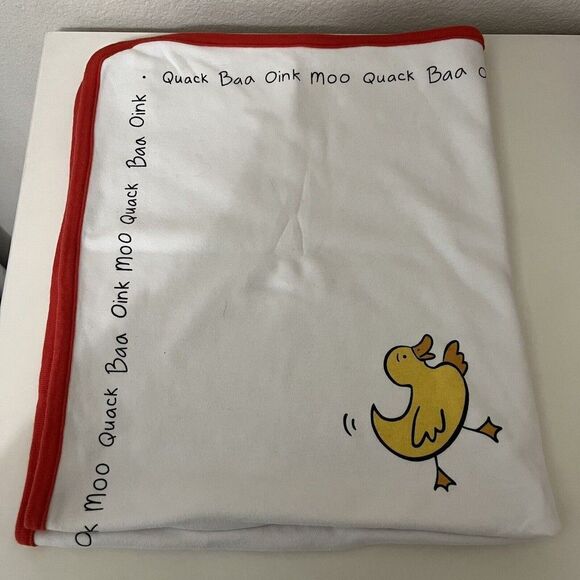 Vintage Jack Rabbit Creations Farm Animals Baby Blanket Cow Sheep Pig 1999 - Picture 3 of 10